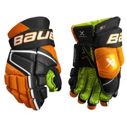 BAUER VAPOR 3X JUNIOR HOCKEY GLOVES -Professional Hockey Equipment Store BAUER VAPOR 3X JUNIOR HOCKEY GLOVES BLACK ORANGE
