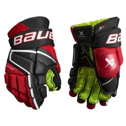 BAUER VAPOR 3X JUNIOR HOCKEY GLOVES -Professional Hockey Equipment Store BAUER VAPOR 3X JUNIOR HOCKEY GLOVES BLACK RED