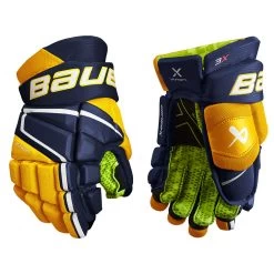 BAUER VAPOR 3X JUNIOR HOCKEY GLOVES -Professional Hockey Equipment Store BAUER VAPOR 3X JUNIOR HOCKEY GLOVES NAVY GOLD