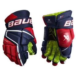 BAUER VAPOR 3X JUNIOR HOCKEY GLOVES -Professional Hockey Equipment Store BAUER VAPOR 3X JUNIOR HOCKEY GLOVES NAVY RED