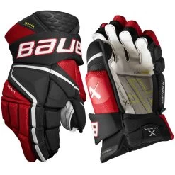 BAUER VAPOR HYPERLITE SENIOR HOCKEY GLOVES -Professional Hockey Equipment Store BAUER VAPOR HYPERLITE HOCKEY GLOVES BLACK RED