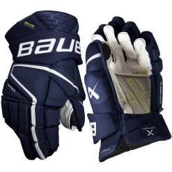 BAUER VAPOR HYPERLITE SENIOR HOCKEY GLOVES -Professional Hockey Equipment Store BAUER VAPOR HYPERLITE HOCKEY GLOVES NAVY