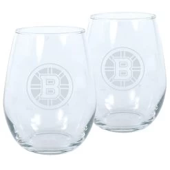 Mustang BOSTON BRUINS 17OZ STEMLESS WINE GLASS SET - 2 PACK