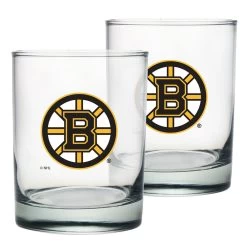 Mustang BOSTON BRUINS 2 PACK ROCK GLASS - ETCHED
