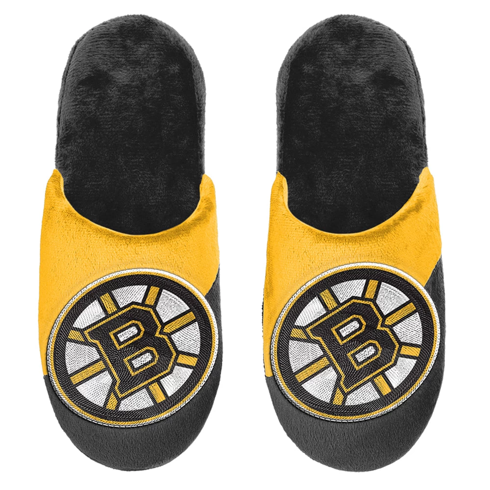 BOSTON BRUINS BIG LOGO SLIPPERS 1 BOSTON BRUINS BIG LOGO SLIPPERS