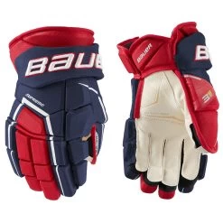 BAUER SUPREME 3S PRO SENIOR HOCKEY GLOVES -Professional Hockey Equipment Store Bauer Supreme 3S Pro Hockey Gloves Navy Red White