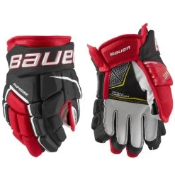 BAUER SUPREME 3S PRO JUNIOR HOCKEY GLOVES -Professional Hockey Equipment Store Bauer Supreme 3S Pro Junior Hockey Gloves Black Red White