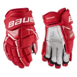 BAUER SUPREME ULTRA SONIC SENIOR HOCKEY GLOVES -Professional Hockey Equipment Store Bauer Supreme Ultra Sonic Hockey Gloves Red
