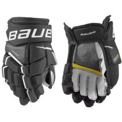 BAUER SUPREME ULTRA SONIC JUNIOR HOCKEY GLOVES -Professional Hockey Equipment Store Bauer Supreme Ultra Sonic Junior Hockey Gloves Black White