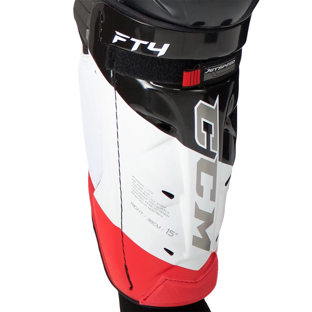 CCM JETSPEED FT4 JUNIOR HOCKEY SHIN PADS 4 CCM JETSPEED FT4 JUNIOR HOCKEY SHIN PADS - Image 4