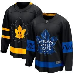 FANATICS TORONTO MAPLE LEAFS ADULT BLACK THIRD BREAKAWAY JERSEY -Professional Hockey Equipment Store FANATICS TORONTO MAPLE LEAFS ADULT BLACK THIRD BREAKAWAY JERSEY TWO
