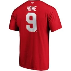 GORDIE HOWE DETROIT RED WINGS FANATICS ADULT HERITAGE T SHIRT