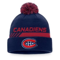 MONTREAL CANADIENS FANATICS MEN'S AUTHENTIC PRO LOCKER ROOM BEANIE CUFF POM TOQUE
