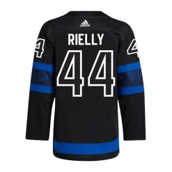 MORGAN RIELLY TORONTO MAPLE LEAFS X DREW HOUSE ADIDAS ADIZERO PRIMEGREEN AUTHENTIC BLACK REVERSIBLE THIRD JERSEY