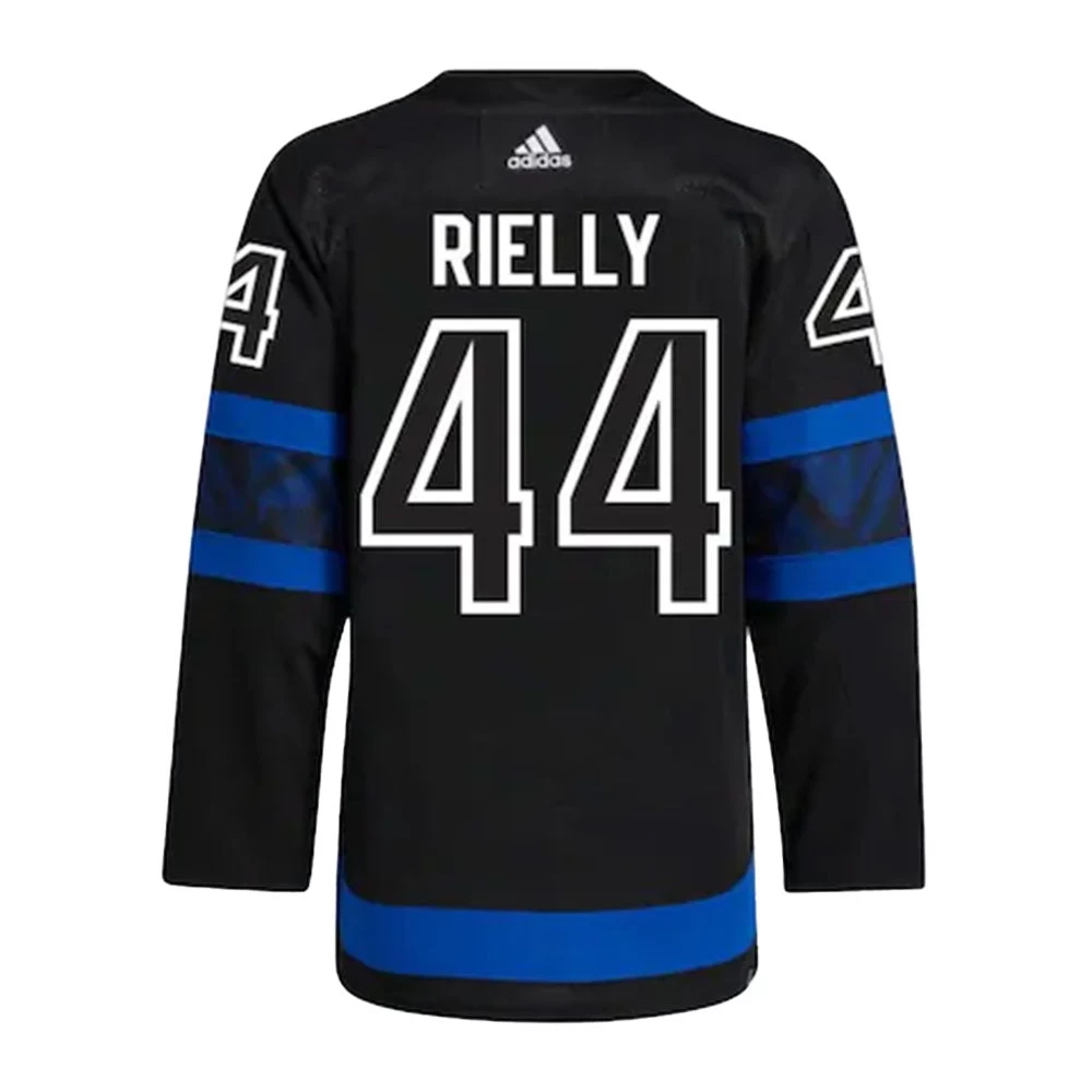 MORGAN RIELLY TORONTO MAPLE LEAFS X DREW HOUSE ADIDAS ADIZERO PRIMEGREEN AUTHENTIC BLACK REVERSIBLE THIRD JERSEY 1 MORGAN RIELLY TORONTO MAPLE LEAFS X DREW HOUSE ADIDAS ADIZERO PRIMEGREEN AUTHENTIC BLACK REVERSIBLE THIRD JERSEY