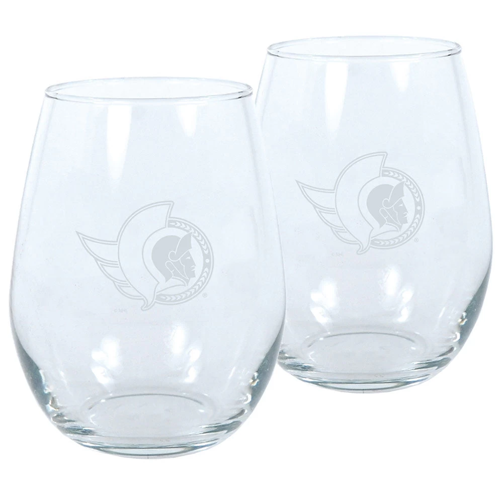 Mustang OTTAWA SENATORS 17OZ STEMLESS WINE GLASS SET - 2 PACK 1 Mustang OTTAWA SENATORS 17OZ STEMLESS WINE GLASS SET - 2 PACK