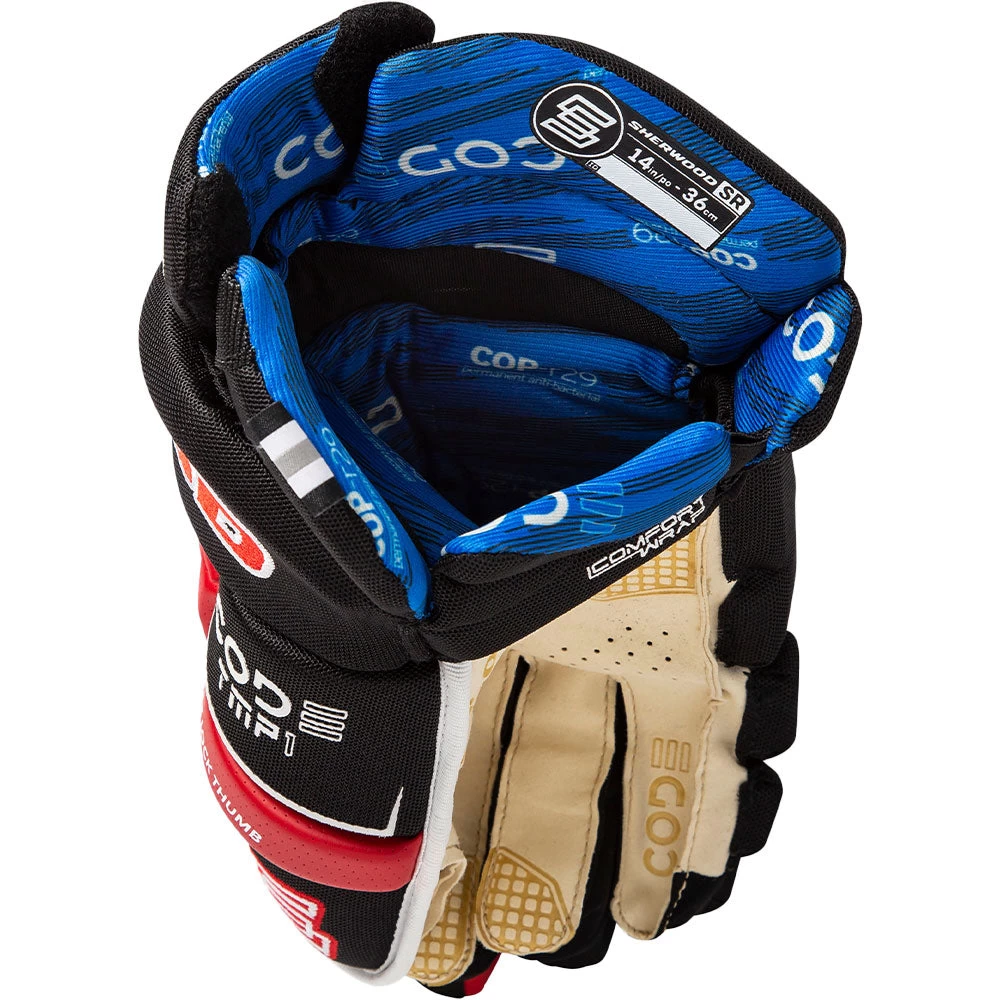SHERWOOD CODE TMP 1 JUNIOR HOCKEY GLOVES 2 SHERWOOD CODE TMP 1 JUNIOR HOCKEY GLOVES - Image 2