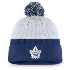 TORONTO MAPLE LEAFS FANATICS MEN'S AUTHENTIC PRO DRAFT CUFF POM KNIT TOQUE
