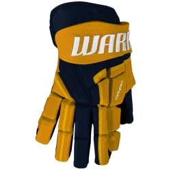 WARRIOR COVERT QR5 30 SENIOR HOCKEY GLOVES -Professional Hockey Equipment Store WARRIOR COVERT QR5 30 HOCKEY GLOVES NAVY GOLD